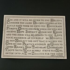 Abcs ABC'S Alphabet of Faith Marble Finish Plaque Stand Up Sign Home Wall Decor